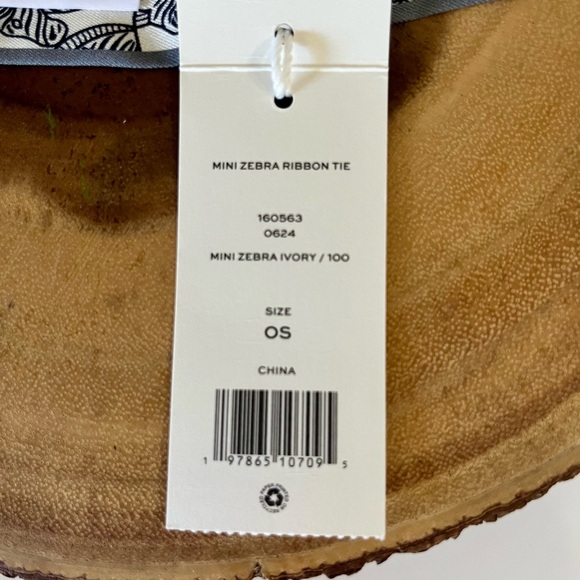 Tory Burch Zebra Print Bag Ribbon Scarf in Black and Cream - Picture 3 of 6